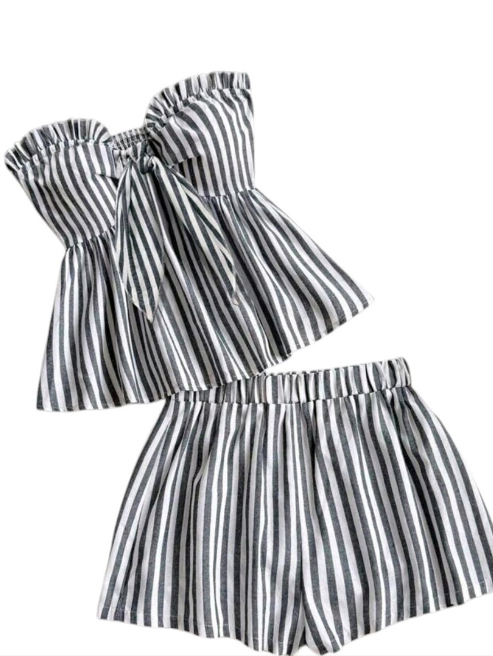 Striped Black & White Two Piece Set | Size: L